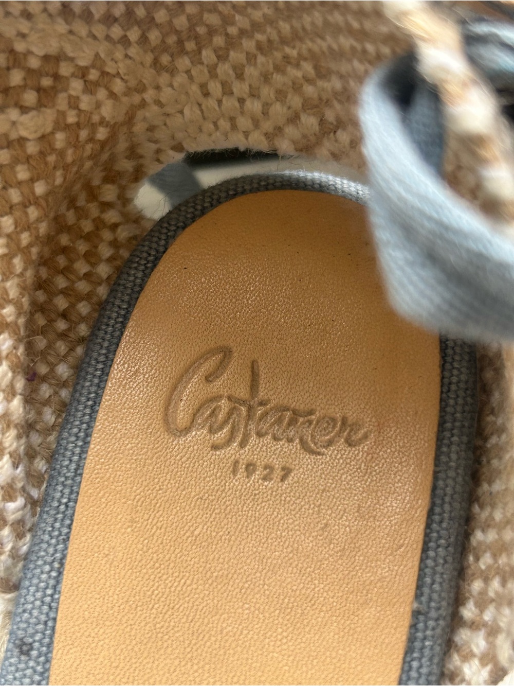 Castaner Light Blue Canvas Lace-Up Espadrille Wedges - Picture 2 of 3